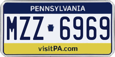 PA license plate MZZ6969