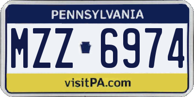 PA license plate MZZ6974