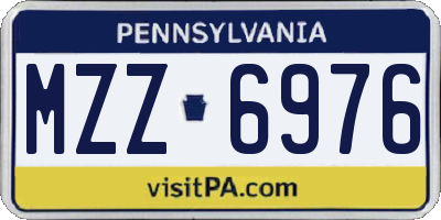PA license plate MZZ6976