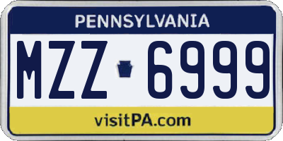 PA license plate MZZ6999