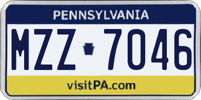 PA license plate MZZ7046