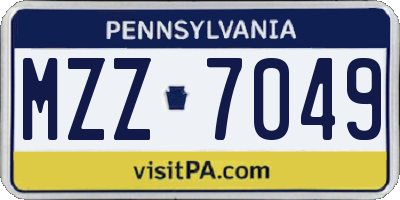 PA license plate MZZ7049