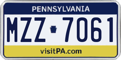 PA license plate MZZ7061