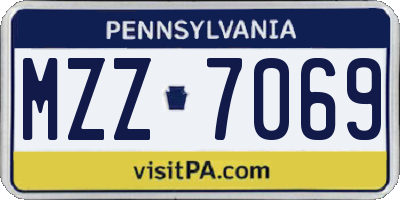 PA license plate MZZ7069