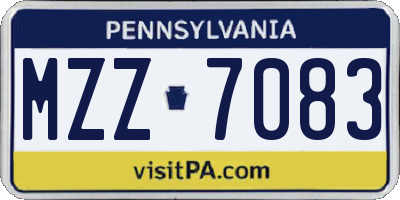 PA license plate MZZ7083