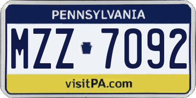PA license plate MZZ7092