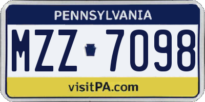 PA license plate MZZ7098