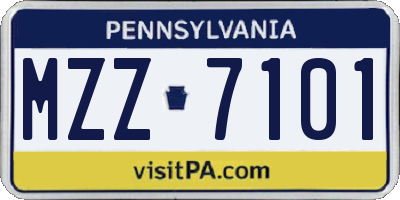 PA license plate MZZ7101