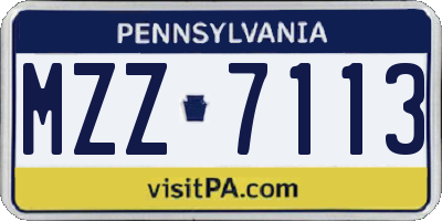 PA license plate MZZ7113