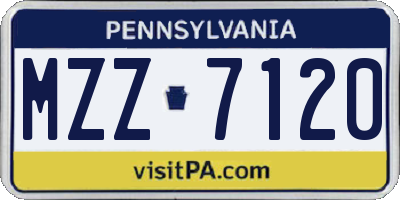 PA license plate MZZ7120