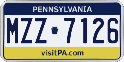 PA license plate MZZ7126