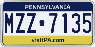 PA license plate MZZ7135