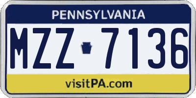 PA license plate MZZ7136