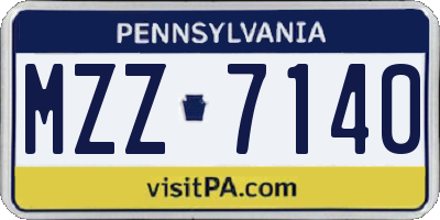PA license plate MZZ7140