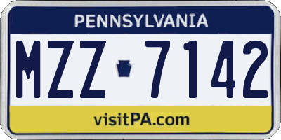 PA license plate MZZ7142