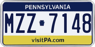 PA license plate MZZ7148
