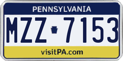 PA license plate MZZ7153