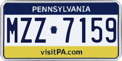 PA license plate MZZ7159