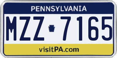 PA license plate MZZ7165