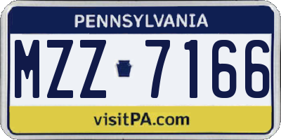 PA license plate MZZ7166