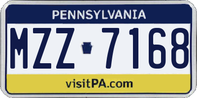 PA license plate MZZ7168