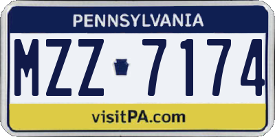 PA license plate MZZ7174