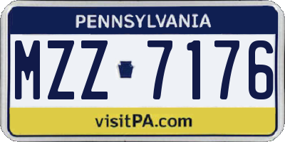 PA license plate MZZ7176