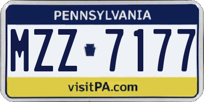 PA license plate MZZ7177