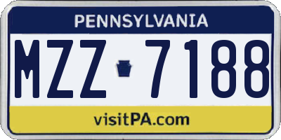 PA license plate MZZ7188