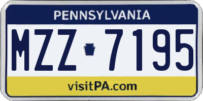 PA license plate MZZ7195