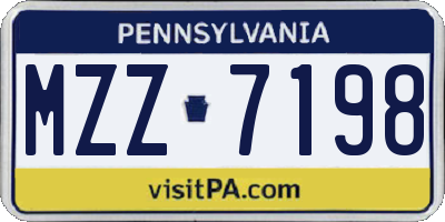 PA license plate MZZ7198