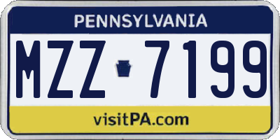 PA license plate MZZ7199