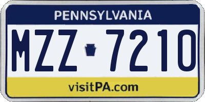 PA license plate MZZ7210
