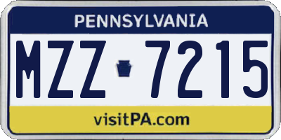 PA license plate MZZ7215