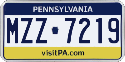 PA license plate MZZ7219