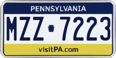 PA license plate MZZ7223