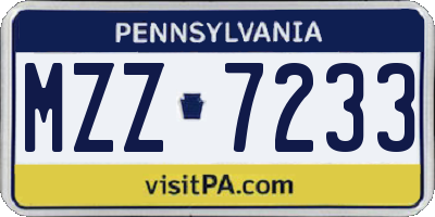 PA license plate MZZ7233