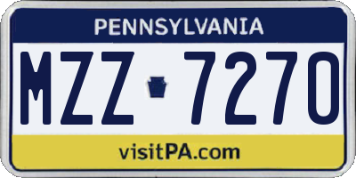PA license plate MZZ7270