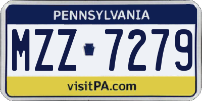 PA license plate MZZ7279