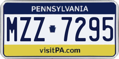 PA license plate MZZ7295
