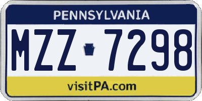 PA license plate MZZ7298