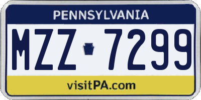 PA license plate MZZ7299