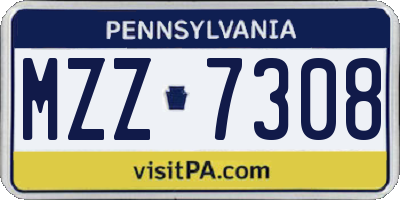 PA license plate MZZ7308