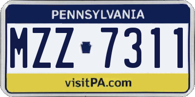 PA license plate MZZ7311