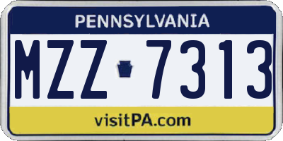 PA license plate MZZ7313