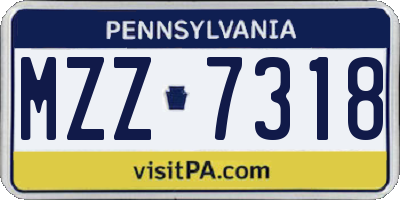 PA license plate MZZ7318