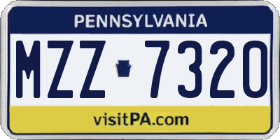 PA license plate MZZ7320