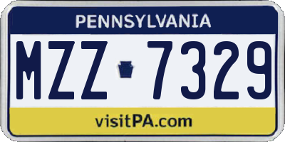 PA license plate MZZ7329