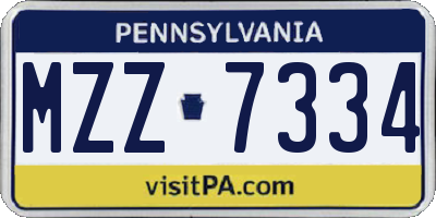 PA license plate MZZ7334