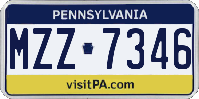 PA license plate MZZ7346
